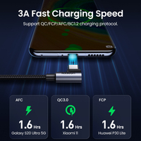 UGREEN USB typ C kabel do Xiaomi POCO Samsung S20 S21 szybkie ładowanie USB C kabel 90 stopni kąt QC 3.0 kabel do gier USB typ C 3